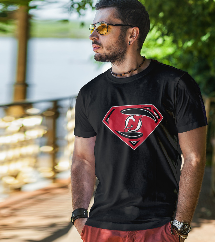 New Jersey Devils Superman Shield T-Shirt