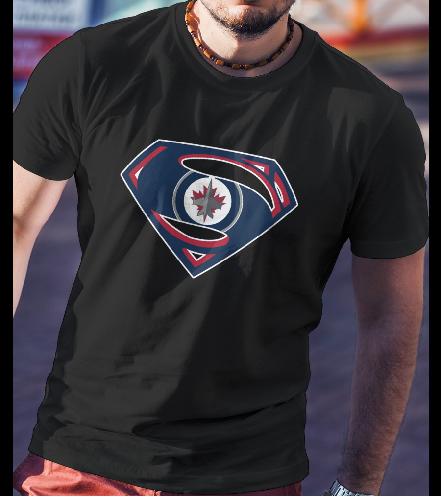 Winnipeg Jets Superman Symbol Fusion T-Shirt