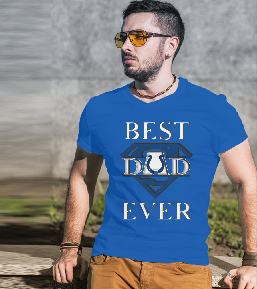 Best Dad Ever Colts Logo Super Dad T-Shirt