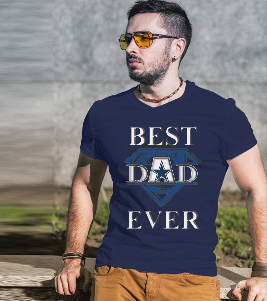 Best Dad Ever Cowboys Star Logo Super Hero T-Shirt