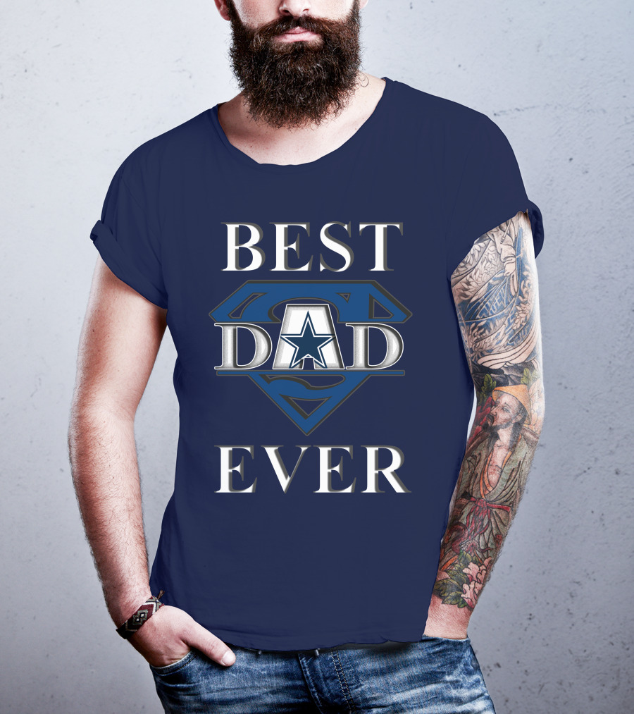 Best Dad Ever Cowboys Star Logo Super Hero T-Shirt