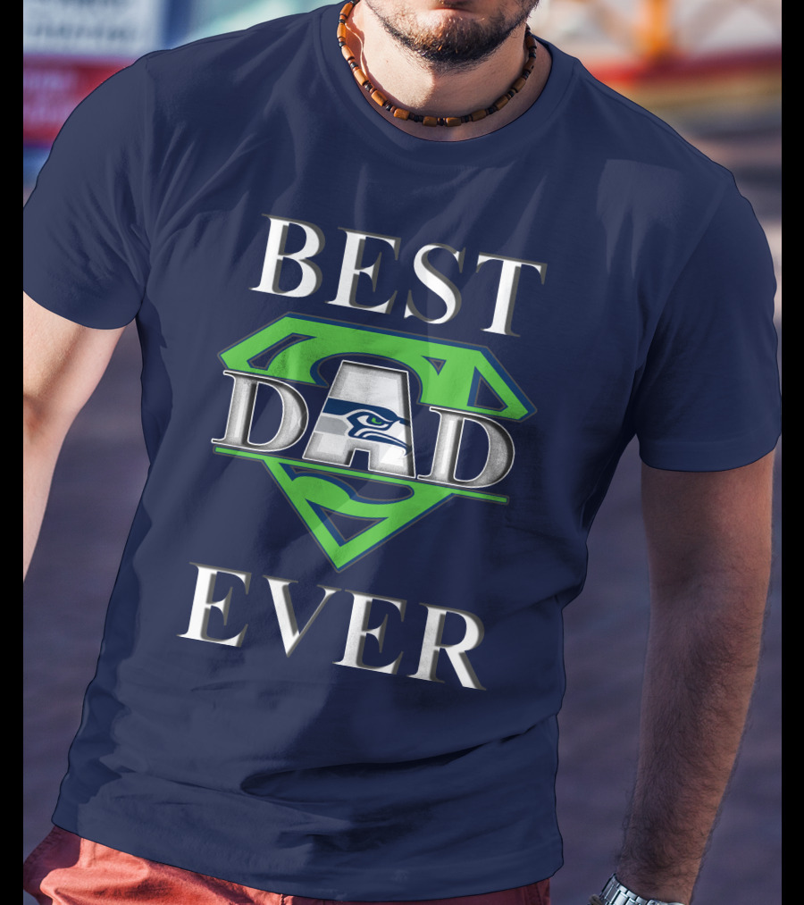 Seahawks Best Dad Ever Superhero T-Shirt