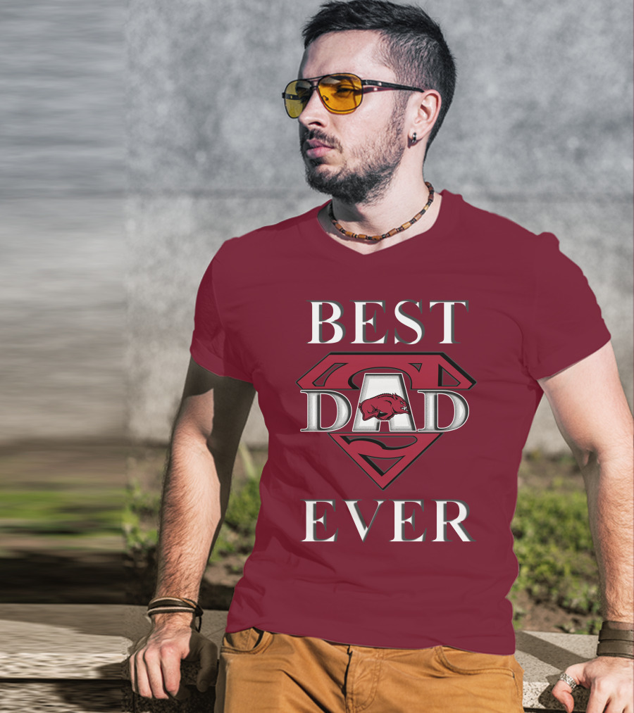 Best Dad Ever Arkansas Razorbacks Super T-Shirt