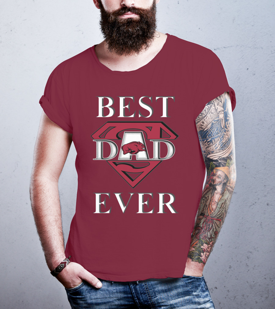 Best Dad Ever Arkansas Razorbacks Super T-Shirt