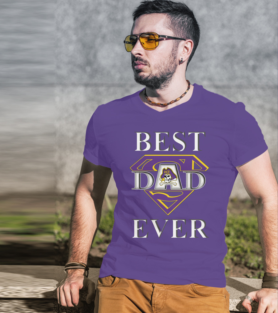 Best Dad Ever East Carolina Pirates ECU Superdad T-Shirt