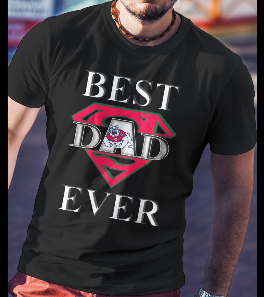 BEST DAD EVER Fresno State Bulldog Superman T-Shirt