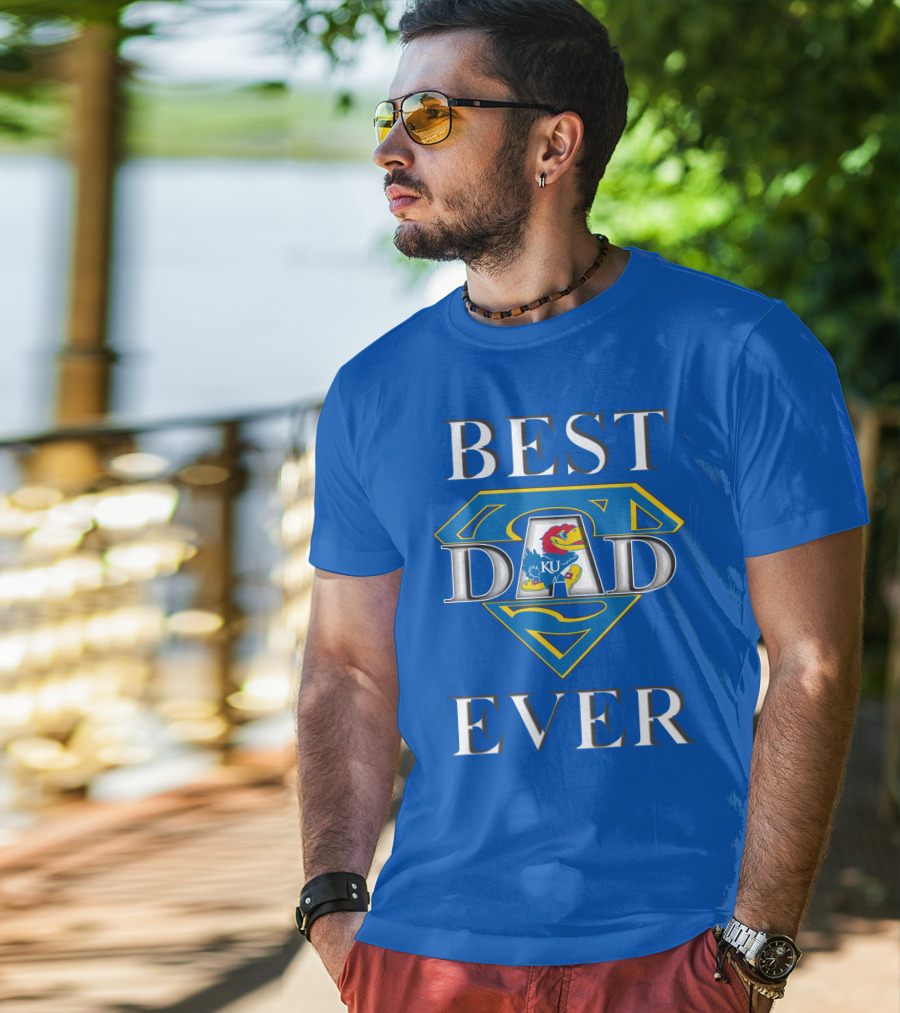 Best Dad Ever Kansas Jayhawks Super Dad T-Shirt