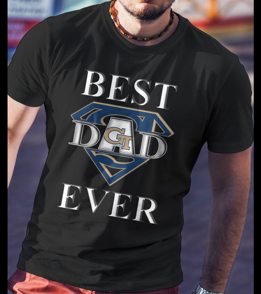 Best Dad Ever GT Georgia Tech Super Dad Badge T-Shirt