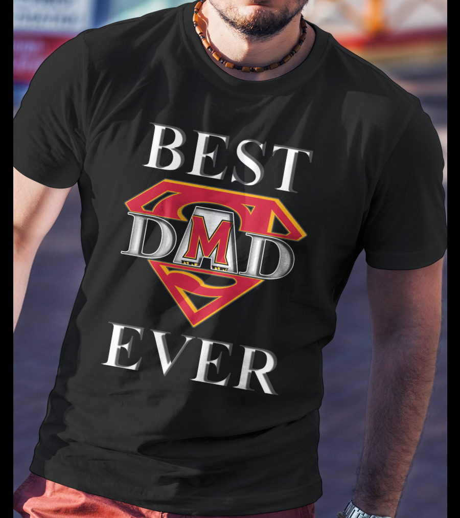Maryland Terrapins Best Dad Ever Superman T-Shirt