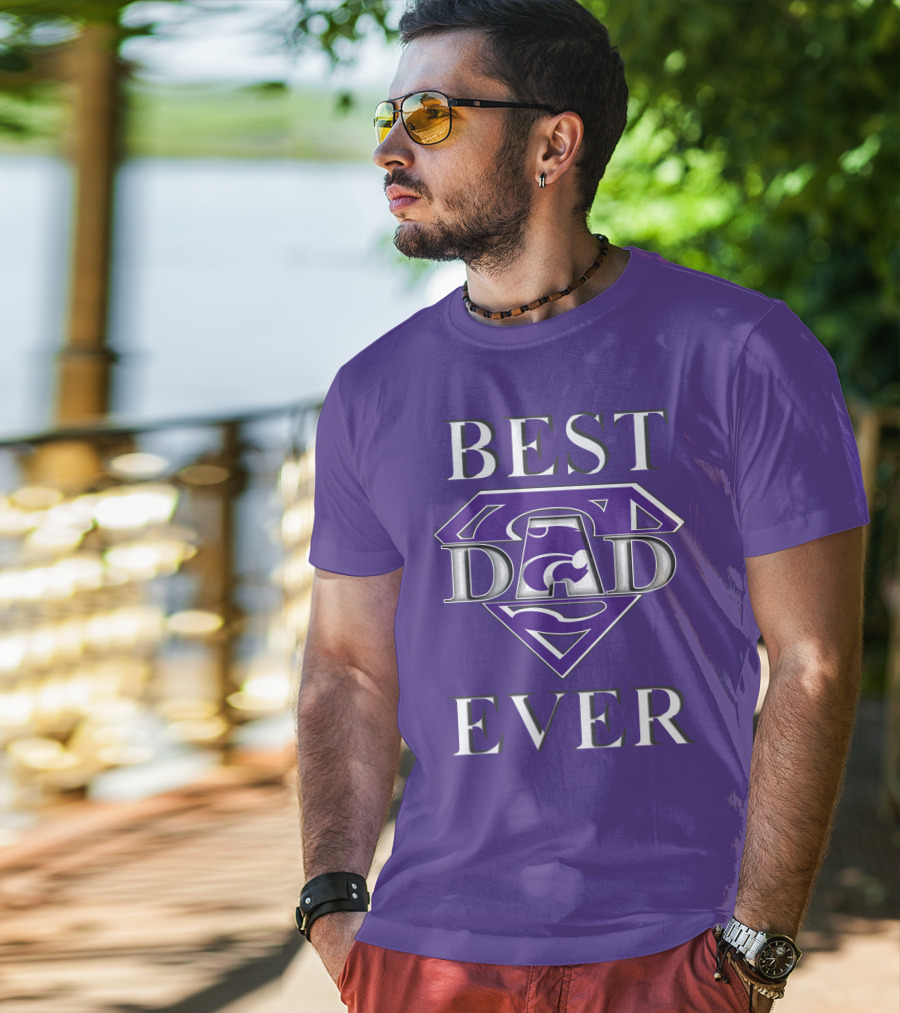 Kansas State Wildcats Best Dad Ever Super Dad Purple T-Shirt