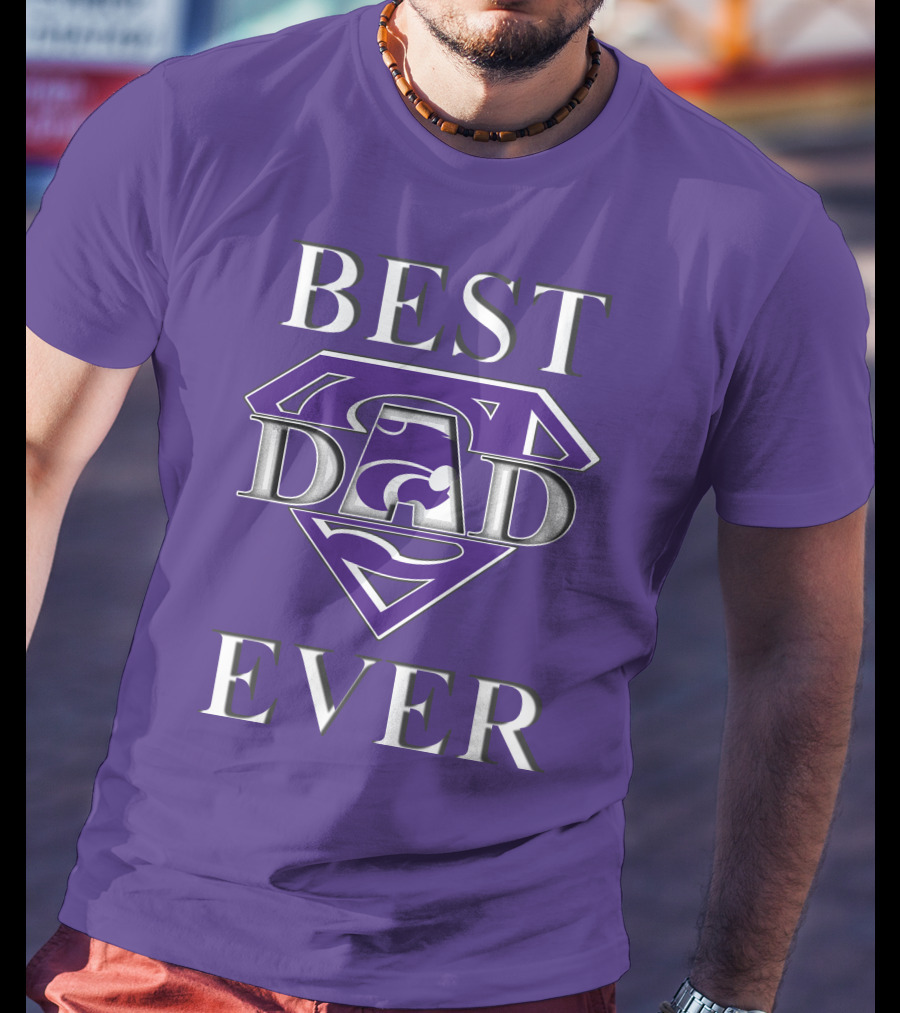 Kansas State Wildcats Best Dad Ever Super Dad Purple T-Shirt