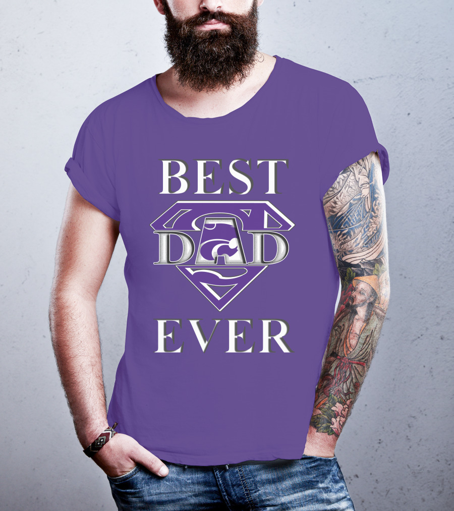 Kansas State Wildcats Best Dad Ever Super Dad Purple T-Shirt