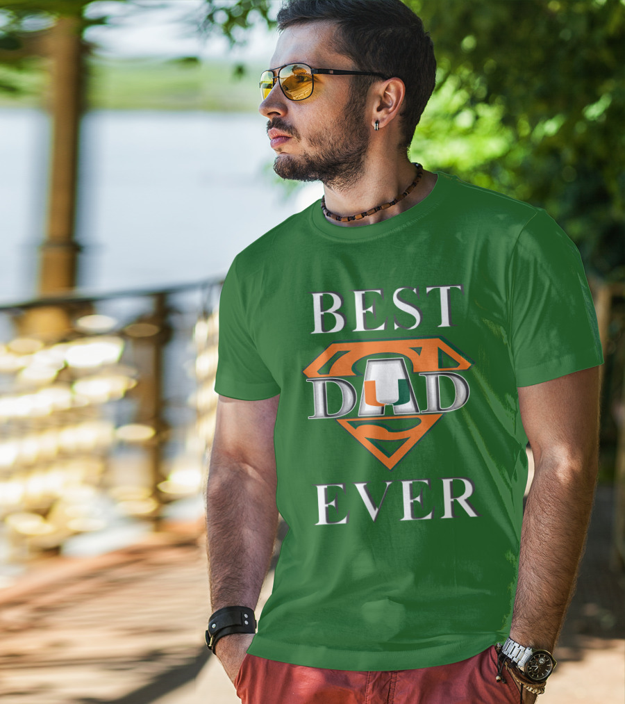 Best Dad Ever Miami Hurricanes Superman T-Shirt