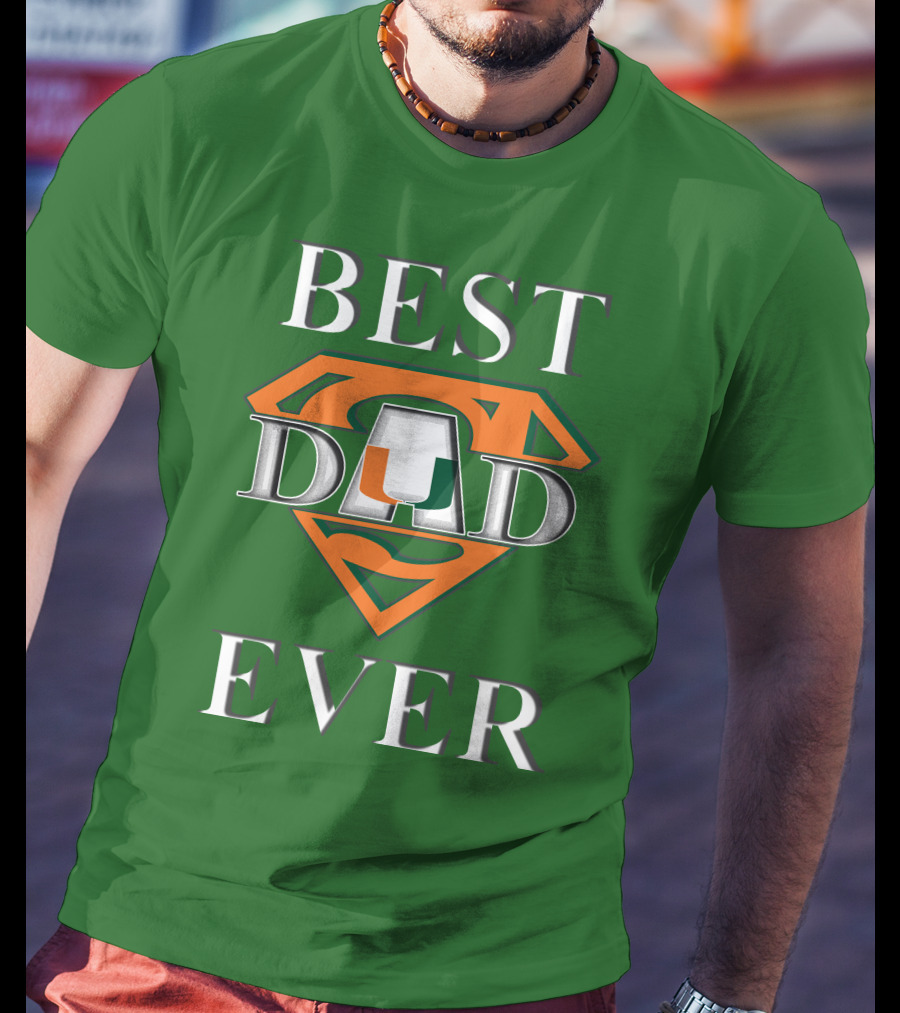 Best Dad Ever Miami Hurricanes Superman T-Shirt