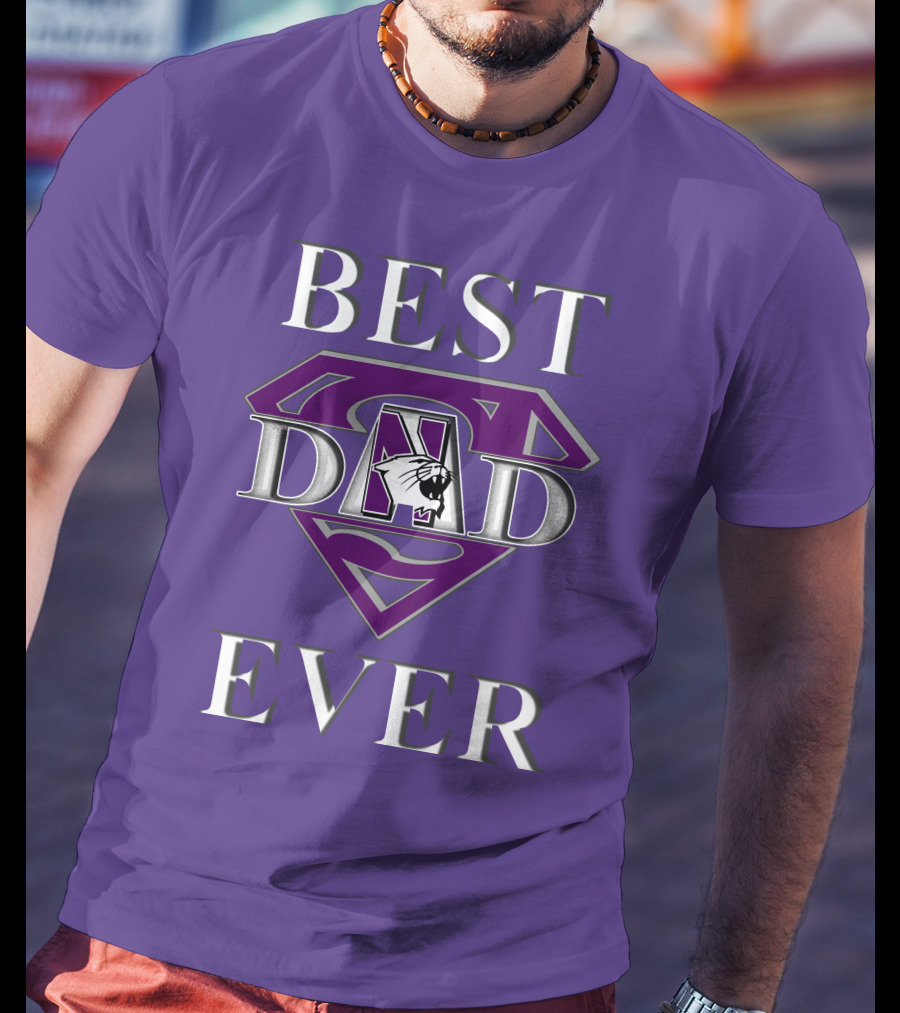 Northwestern Wildcats Best Dad Ever Superman T-Shirt