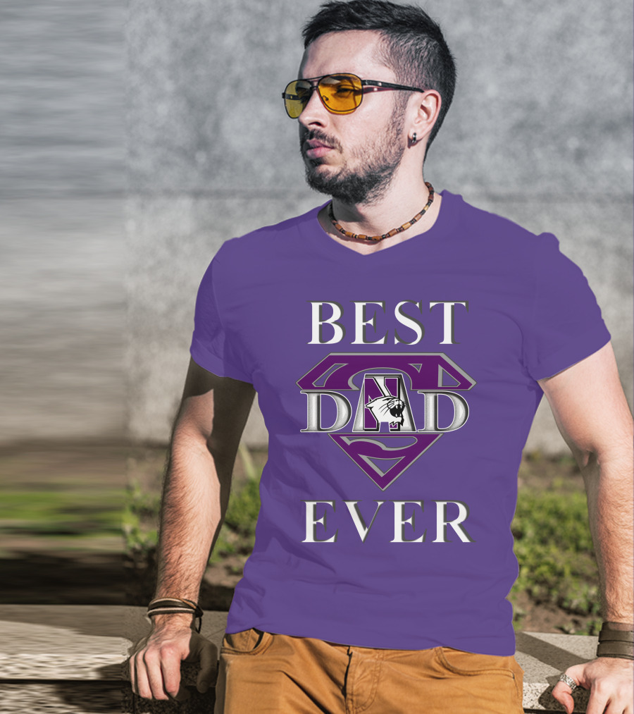 Northwestern Wildcats Best Dad Ever Superman T-Shirt
