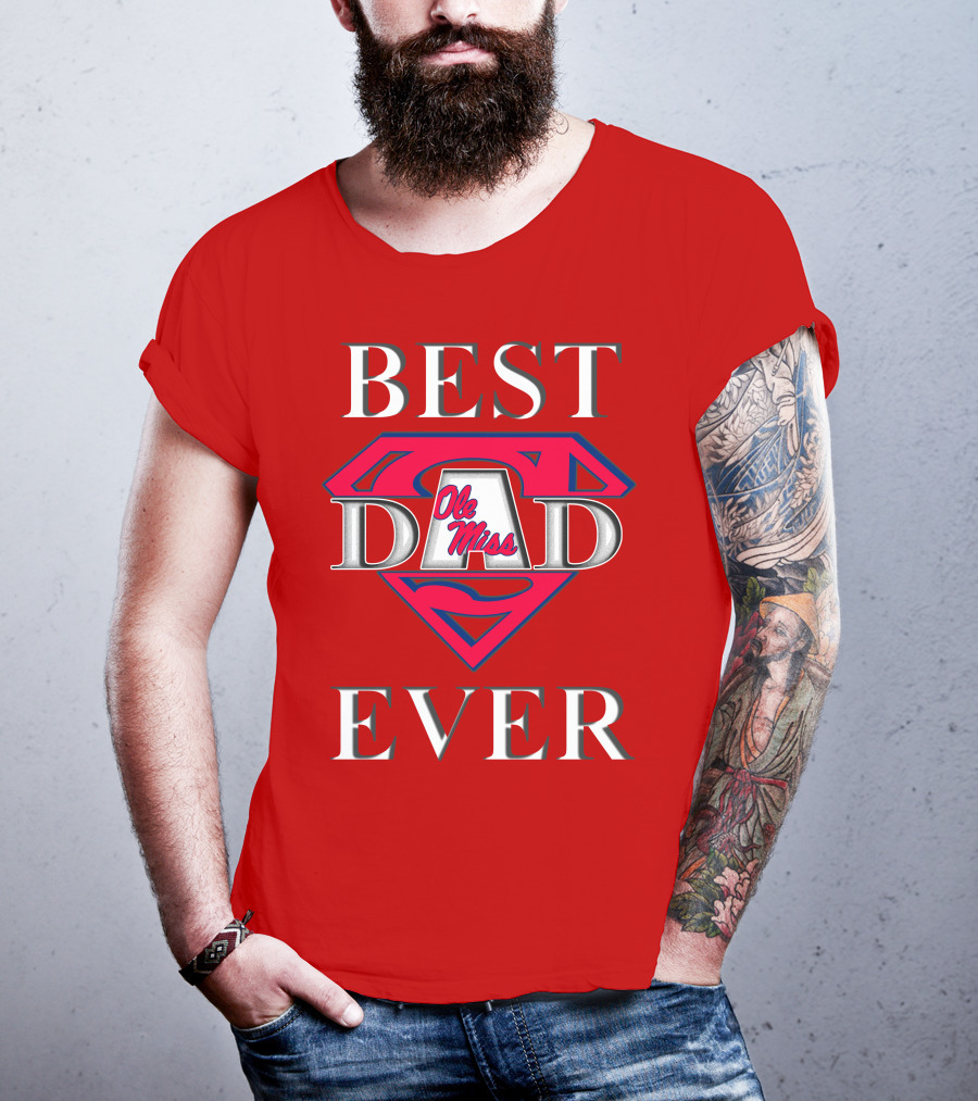 Ole Miss Best Dad Ever Superman T-Shirt