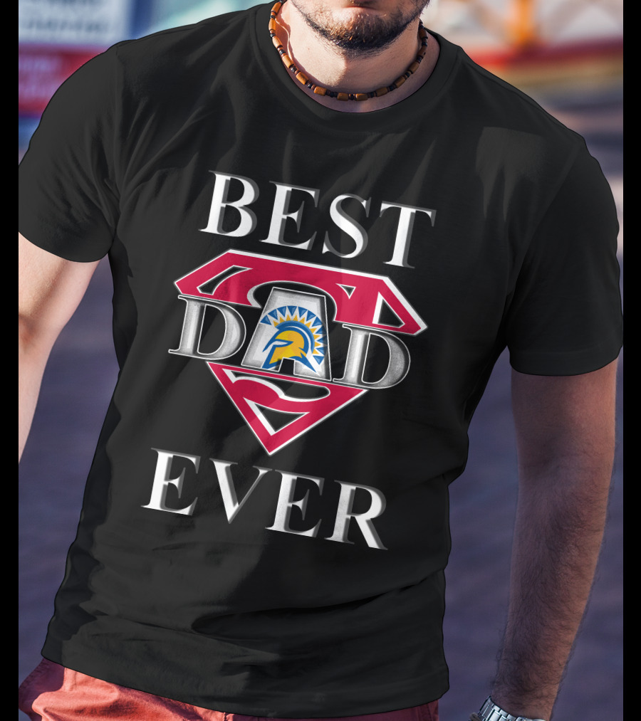 San Jose State Spartans Best Dad Ever Superhero Emblem T-Shirt