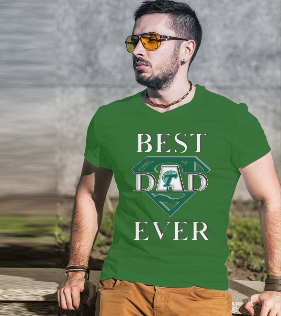 Best Dad Ever Tulane Green Wave Superman T-Shirt