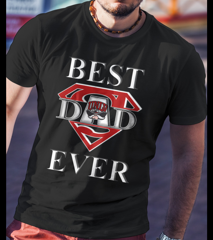 Unlv Rebels Best Dad Ever Superman Shield T-Shirt