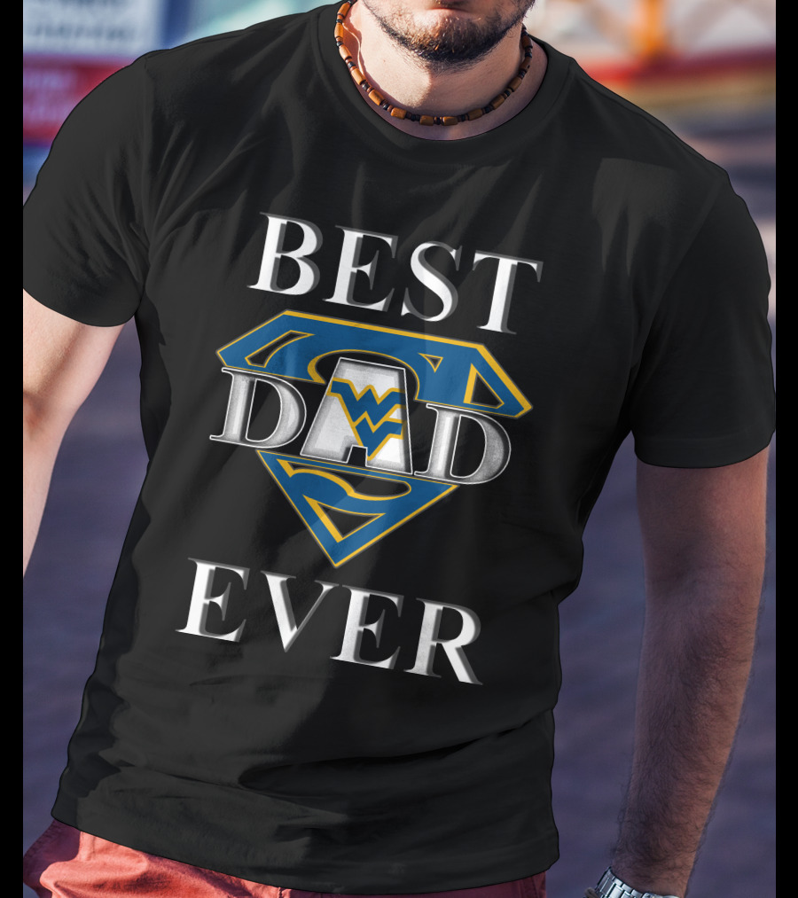Best Dad Ever West Virginia Mountaineers Superman T-Shirt
