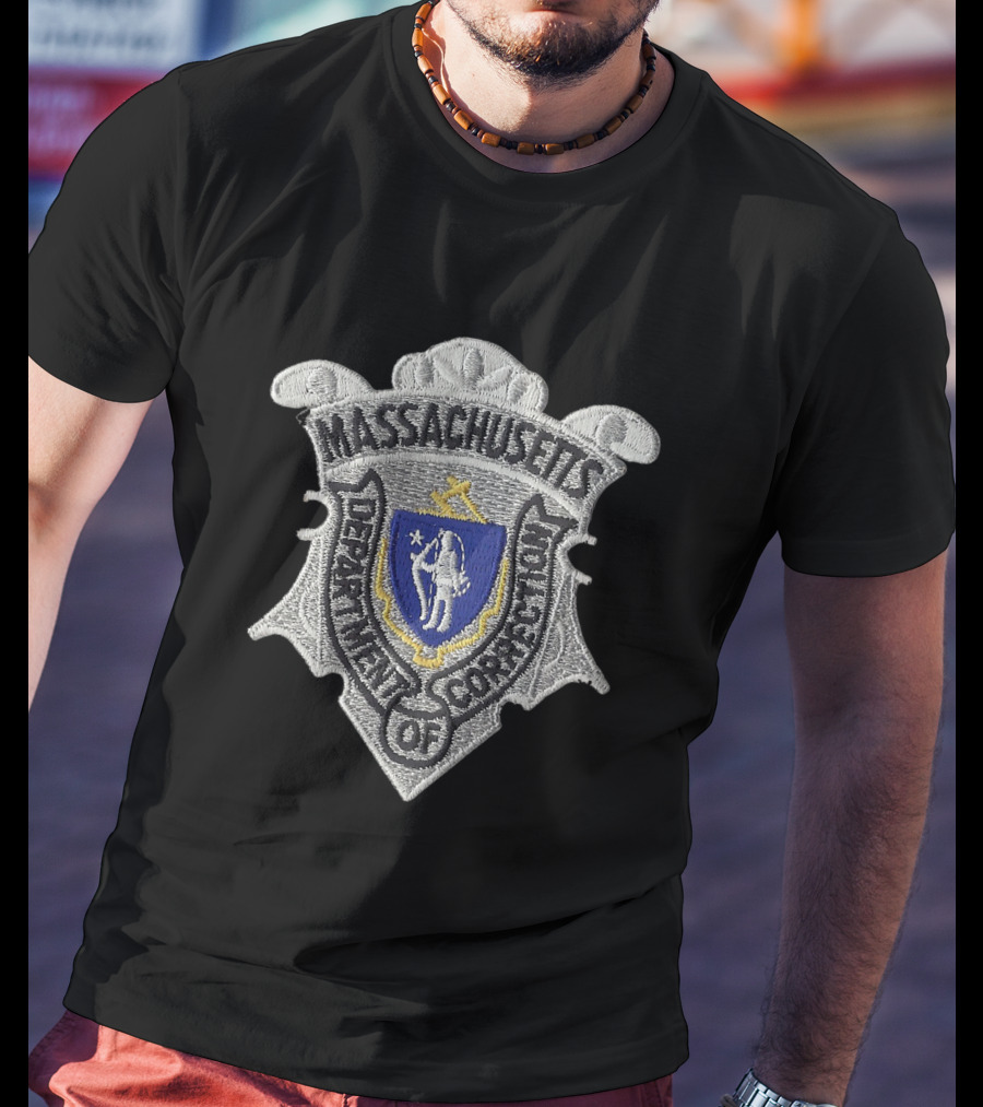 Massachusetts Department Of Correction Badge Emblem With State Shield T-Shirt