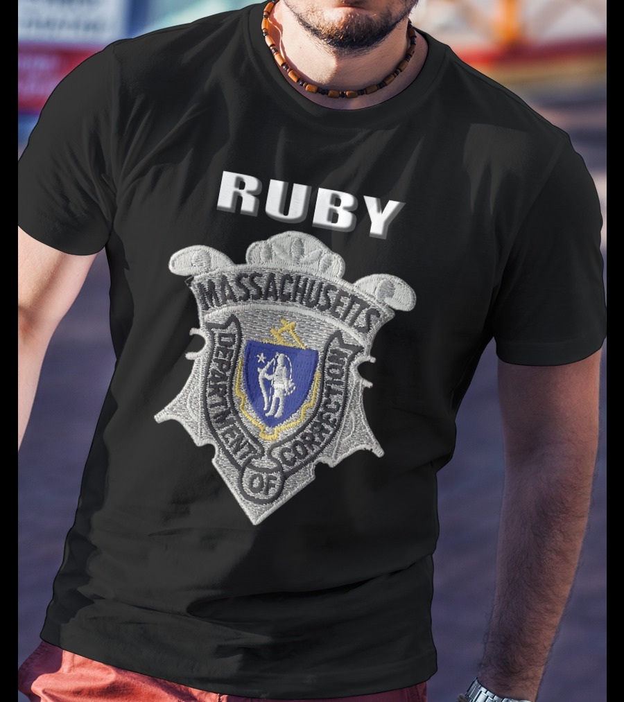 RUBY Massachusetts Department Of Correction Badge T-Shirt
