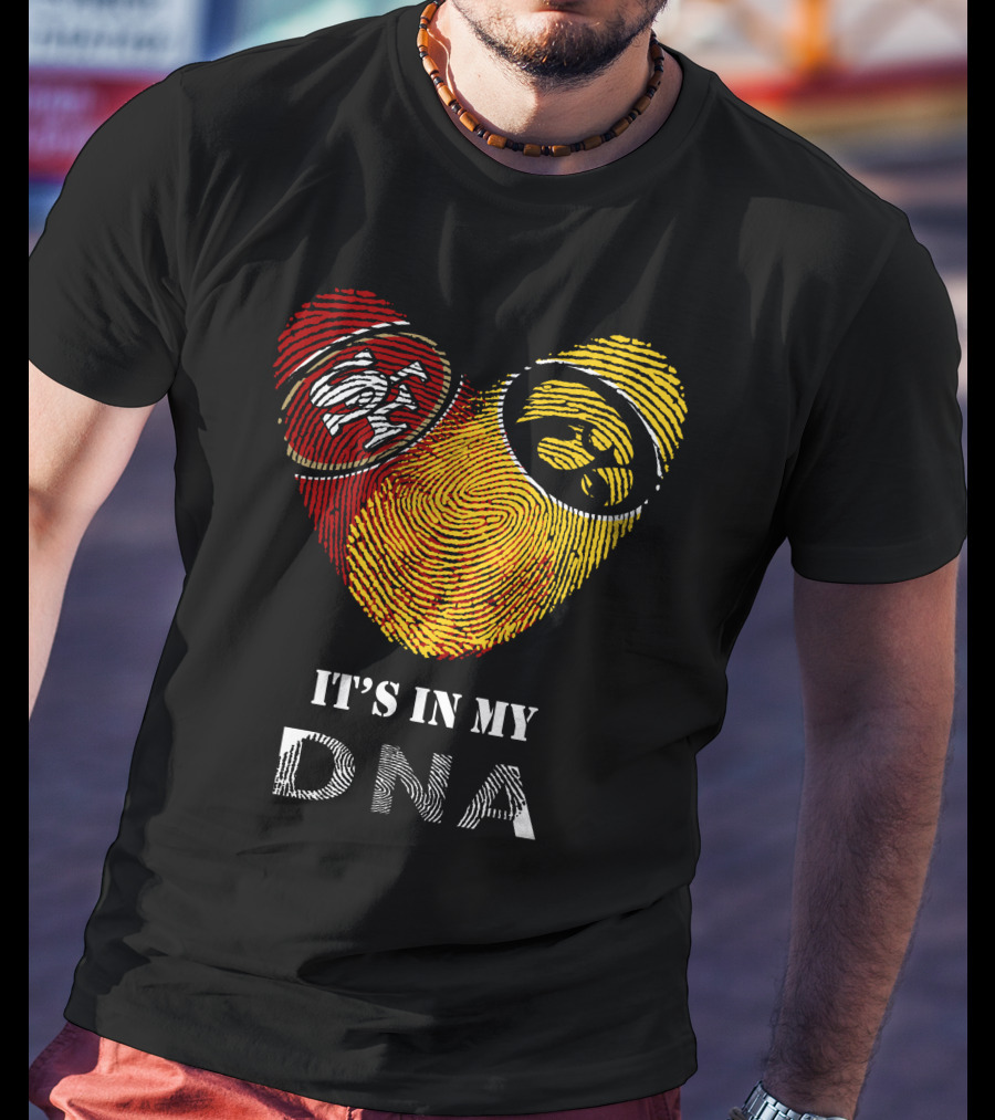 49ers Iowa Hawkeyes Logos It's In My Dna T-Shirt