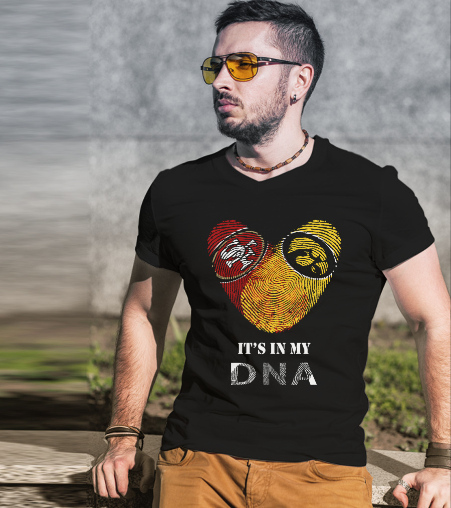 49ers Iowa Hawkeyes Logos It's In My Dna T-Shirt