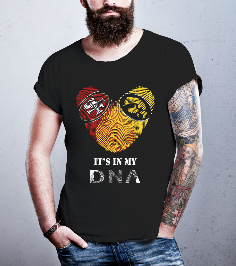 49ers Iowa Hawkeyes Logos It's In My Dna T-Shirt