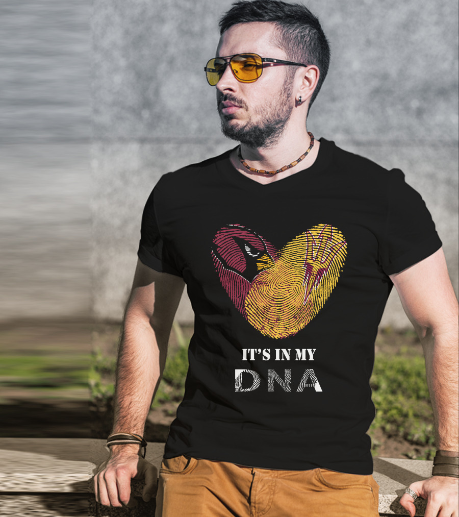 Cardinals Arizona State Sun Devils It's In My DNA Fingerprint Heart T-Shirt