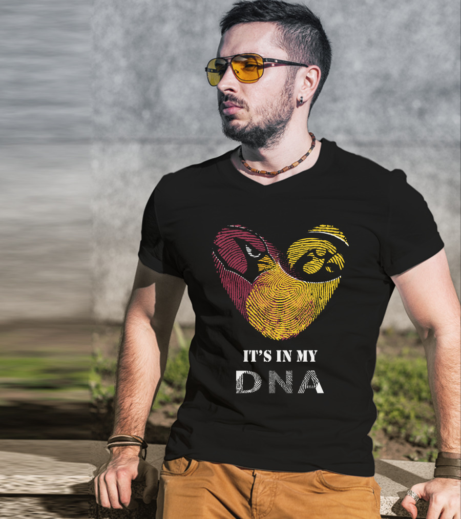 Cardinals Iowa Hawkeyes Heart It's In My Dna T-Shirt