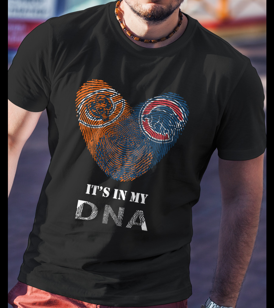 Bears Cubs It's In My Dna Fingerprint Heart T-Shirt