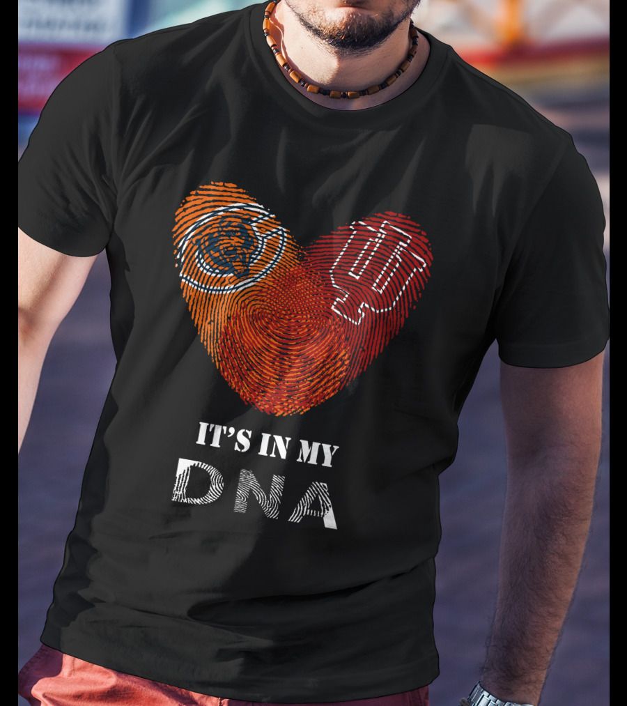 It's In My DNA Bears Hoosiers Heart Fingerprint T-Shirt