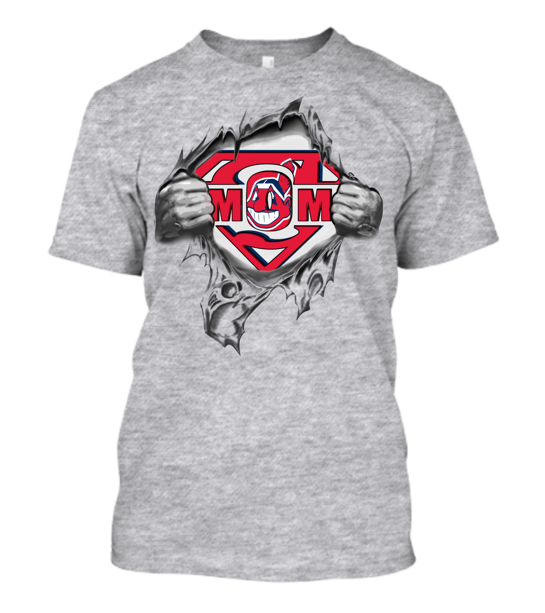 M Indians Super Chief Wahoo Logo Superman T-Shirt