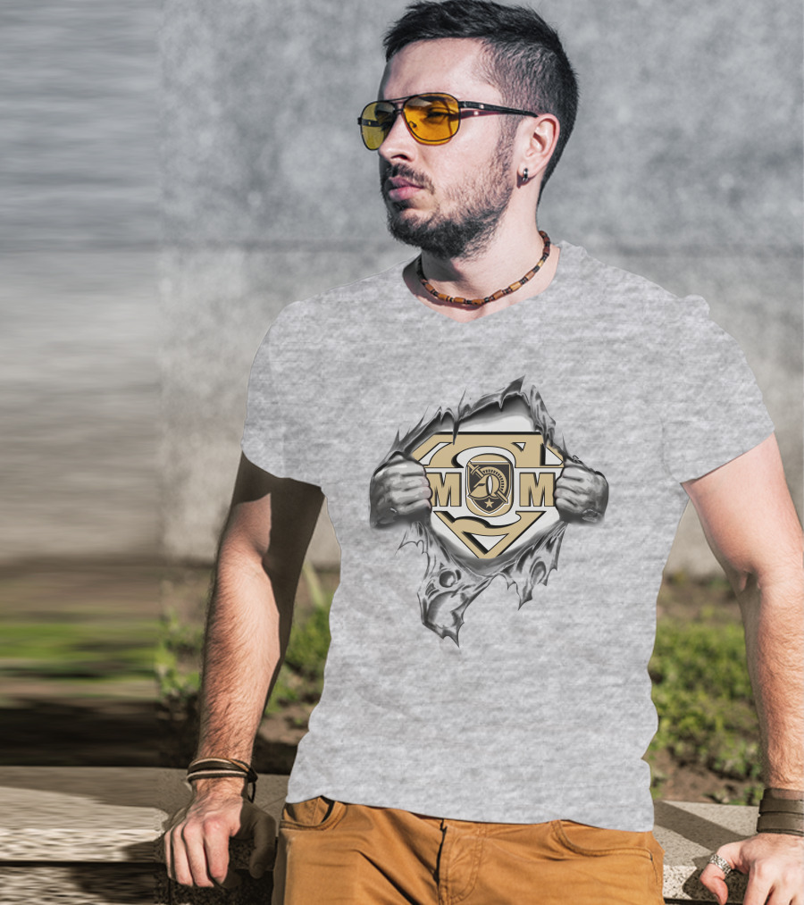 Army Black Knights Superman Logo Super Mom T-Shirt