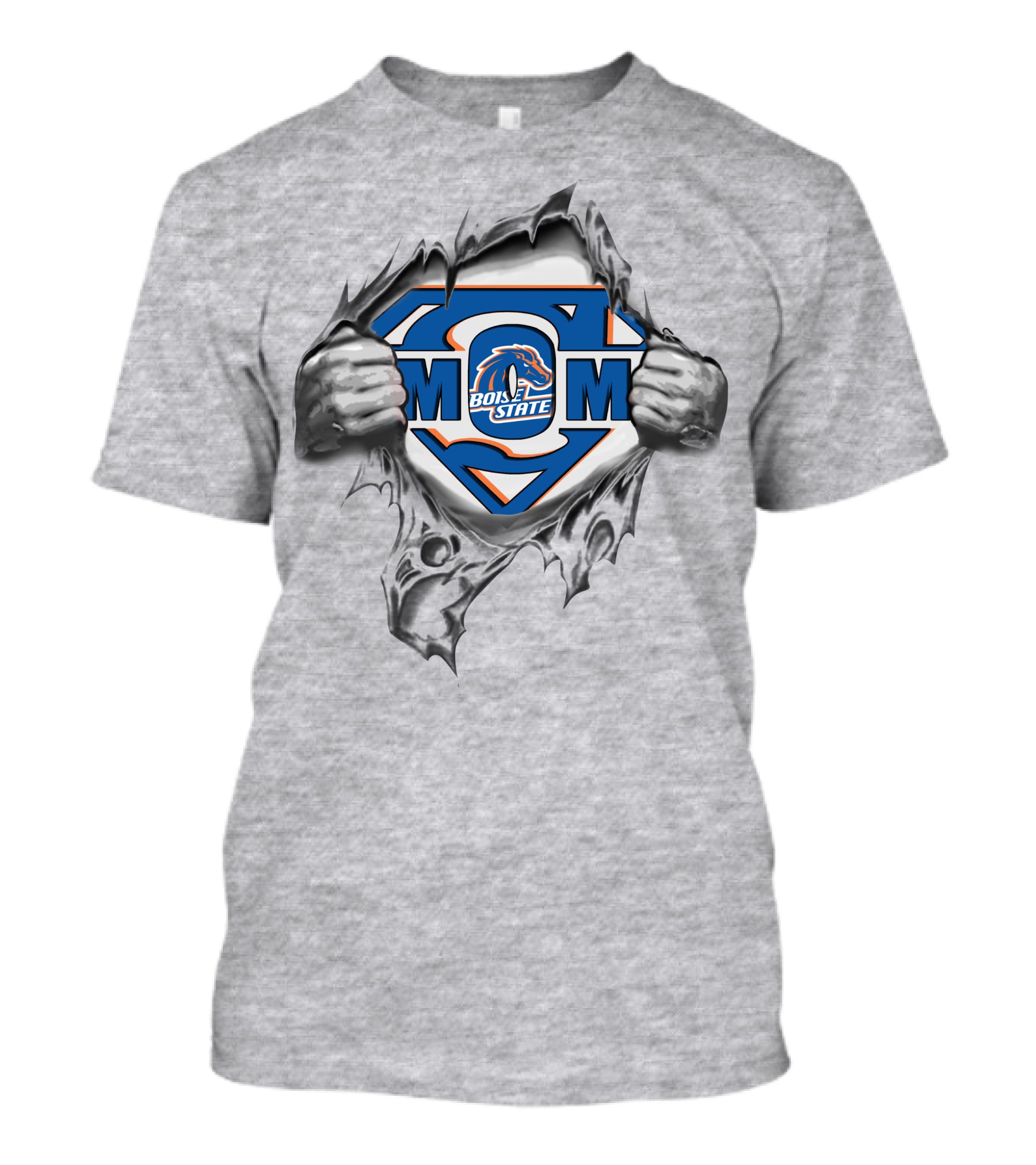Boise State Broncos Super Mom Logo With Superman Emblem T-Shirt