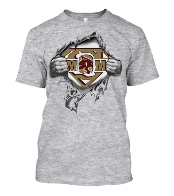 Texas State Bobcats Super Mom Logo Tear T-Shirt