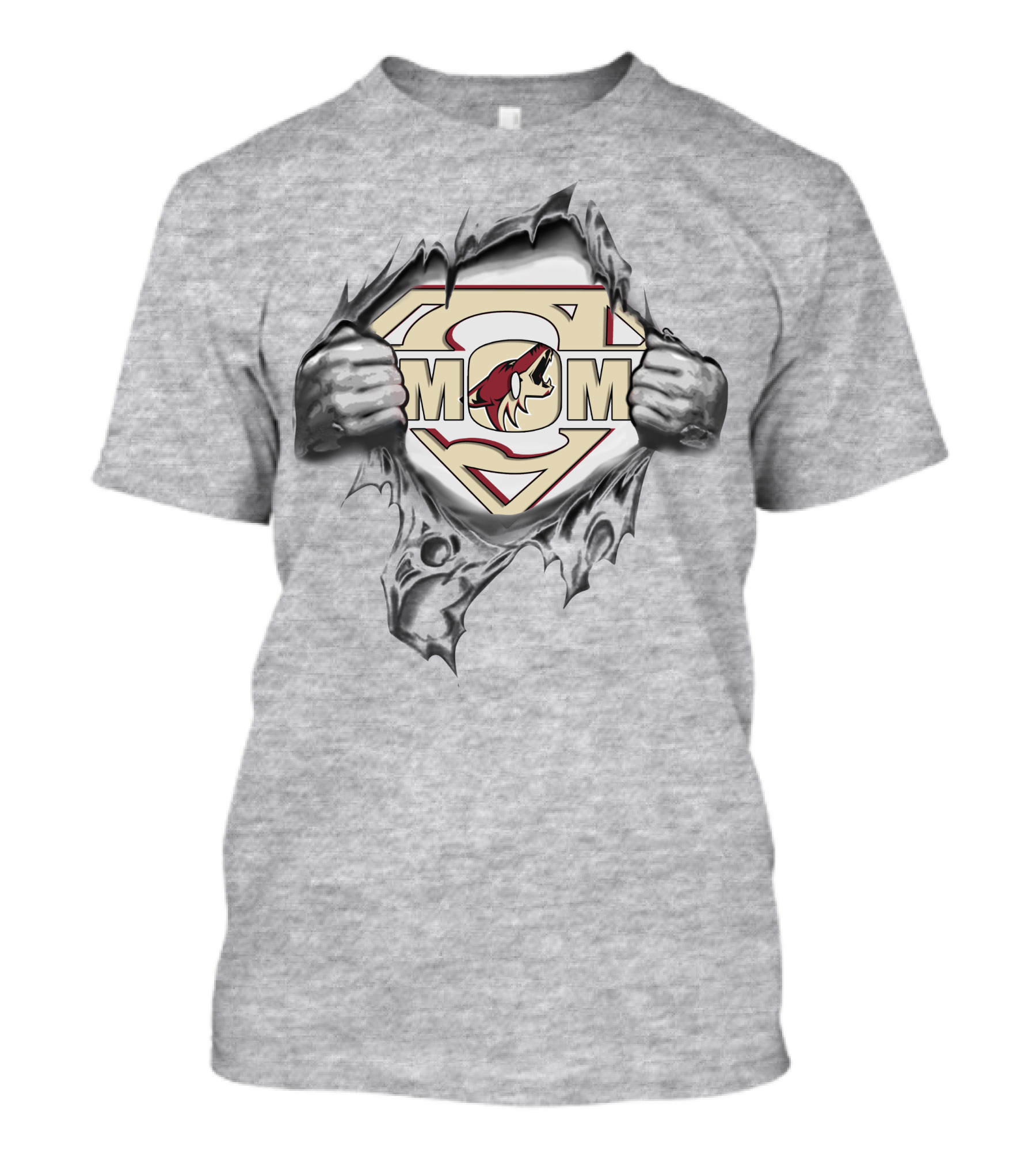 Arizona Coyotes Super Mom Logo Rip T-Shirt