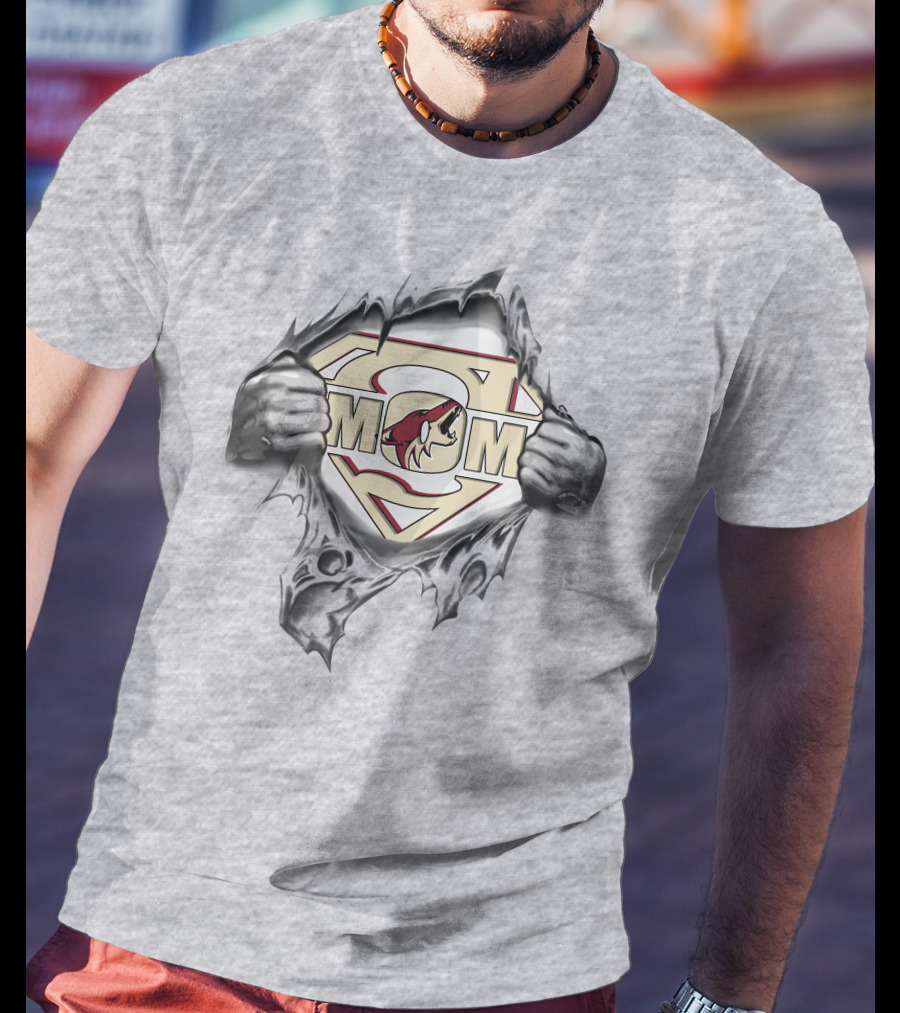 Arizona Coyotes Super Mom Logo Rip T-Shirt