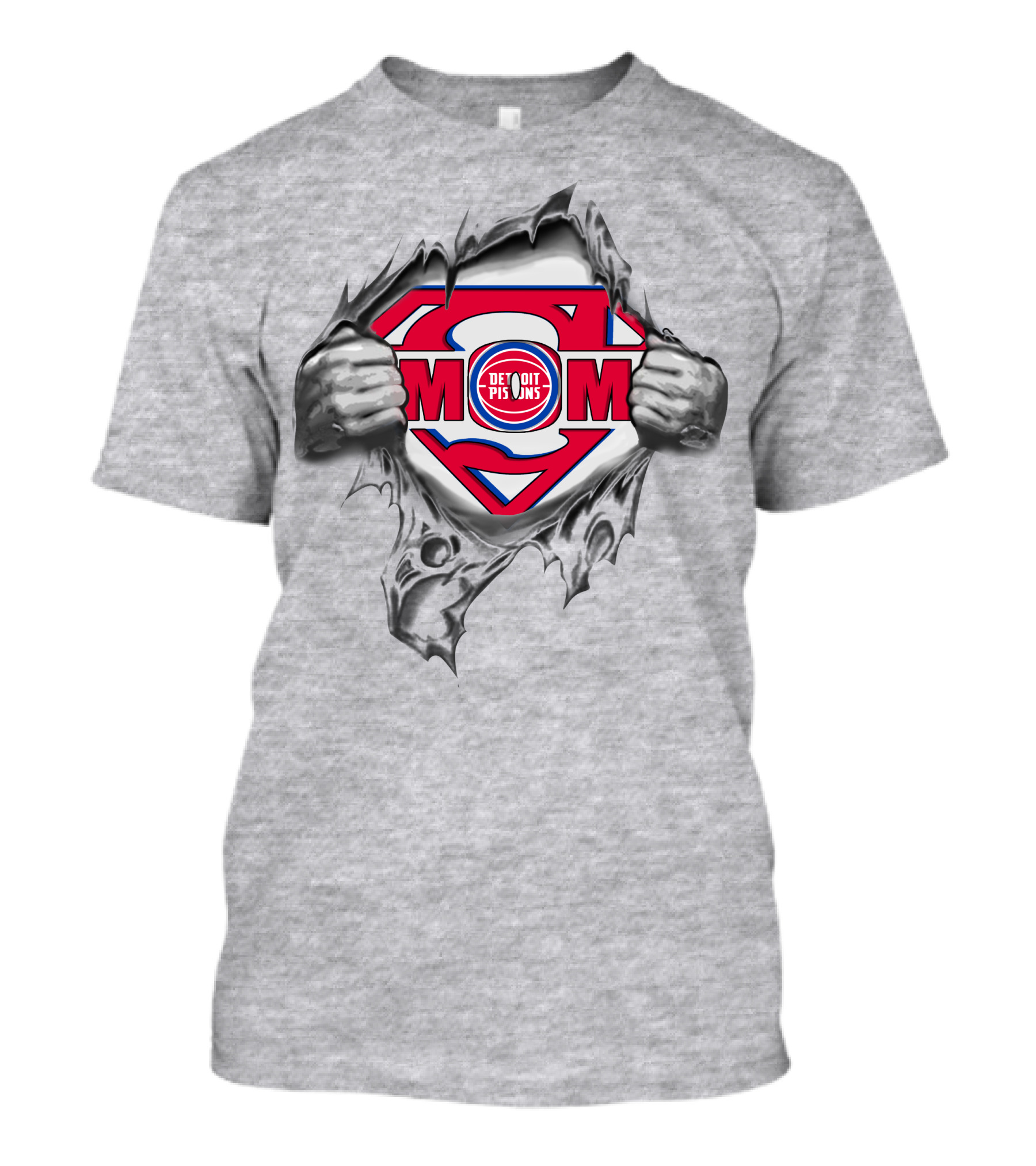 Detroit Pistons Mom Super Emblem T-Shirt