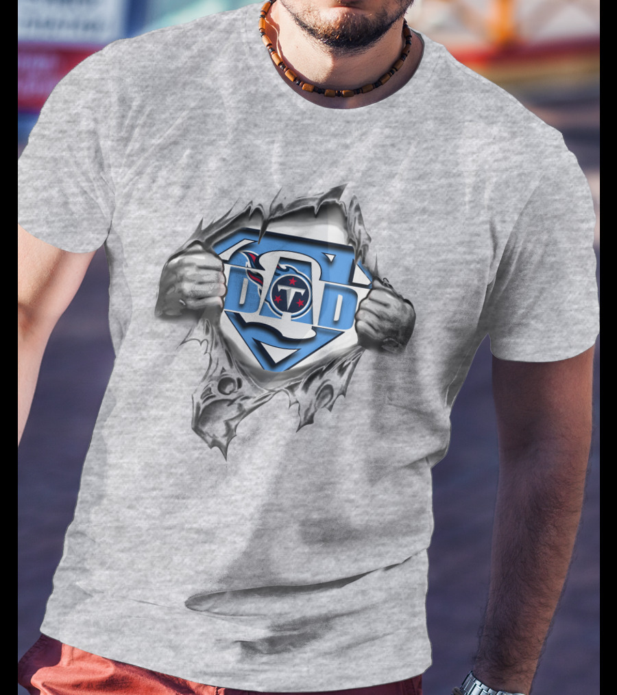 Titan Dad Superhero Football Fan Shield T-Shirt