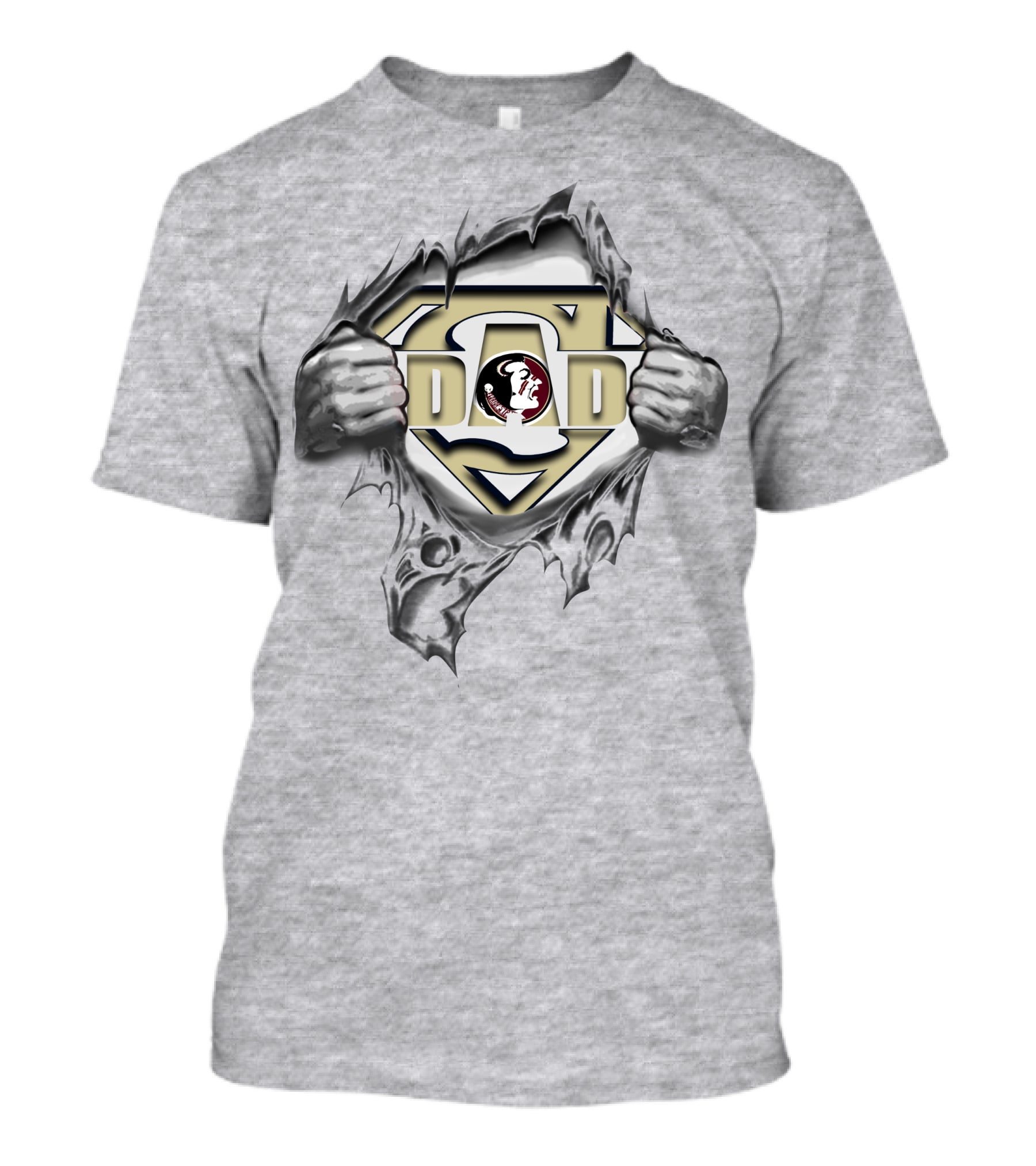 Florida State Seminoles Super Dad Superman Logo Rip T-Shirt