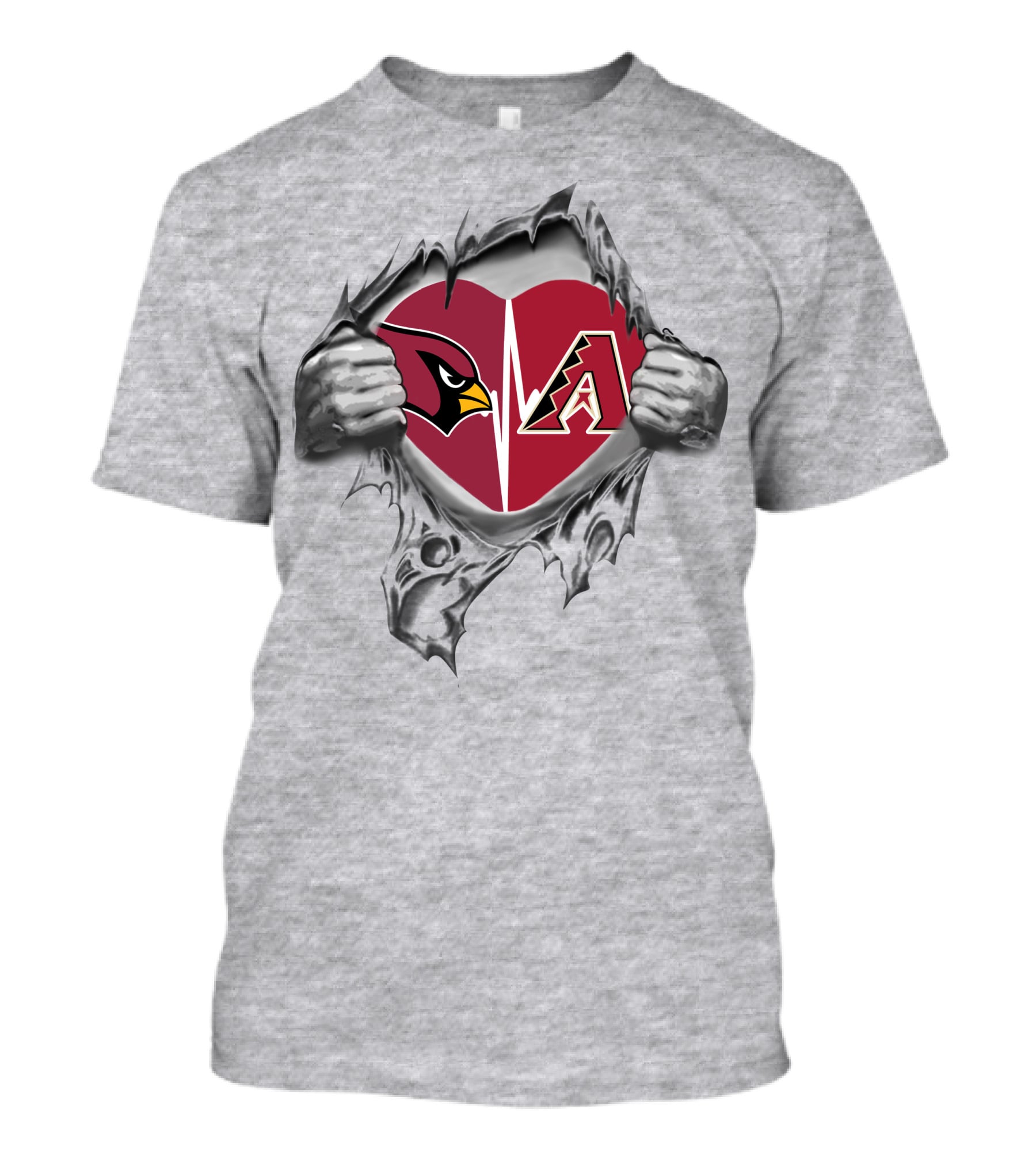 Arizona Cardinals Diamondbacks Heartbeat Passion T-Shirt