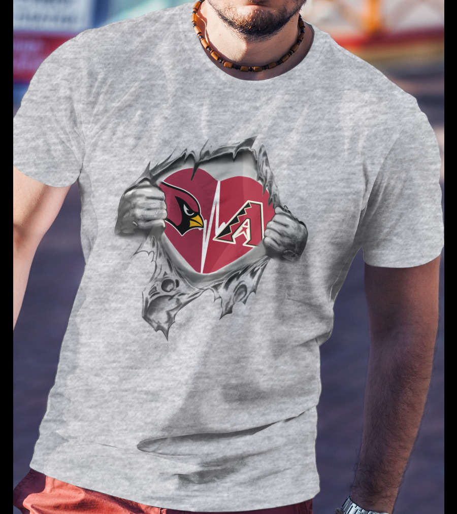 Arizona Cardinals Diamondbacks Heartbeat Passion T-Shirt