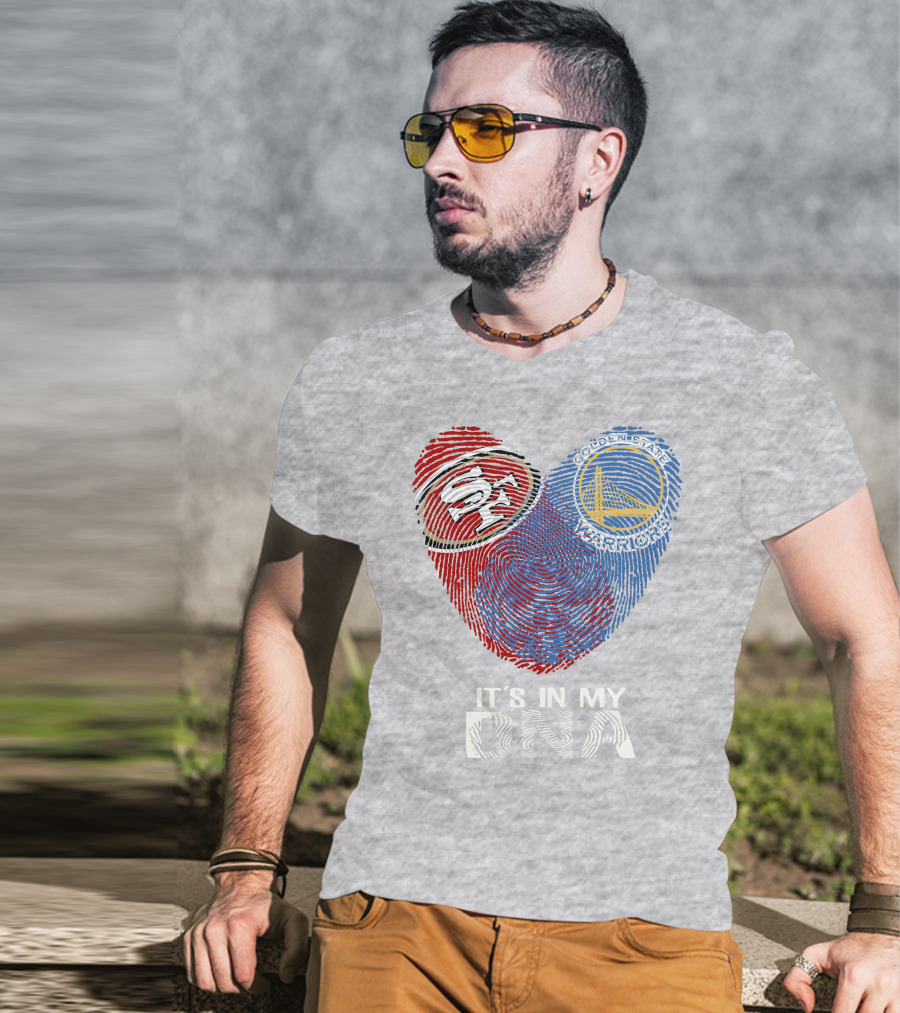 49ers Golden State Warriors Fingerprint It's In My Dna T-Shirt