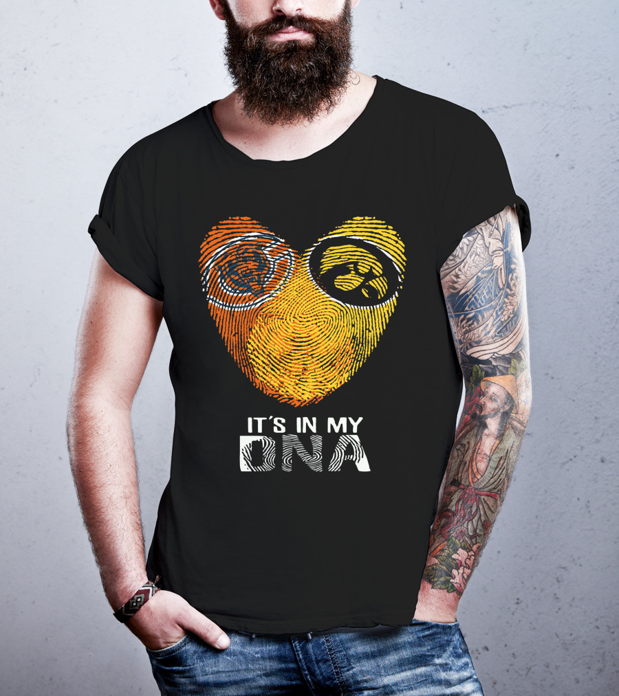 Iowa Bears Hawkeye It's In My DNA Fingerprint Heart T-Shirt