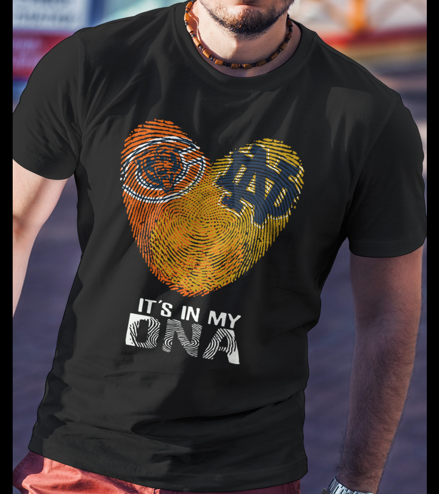 Bears Notre Dame Fingerprint Heart It's In My DNA T-Shirt