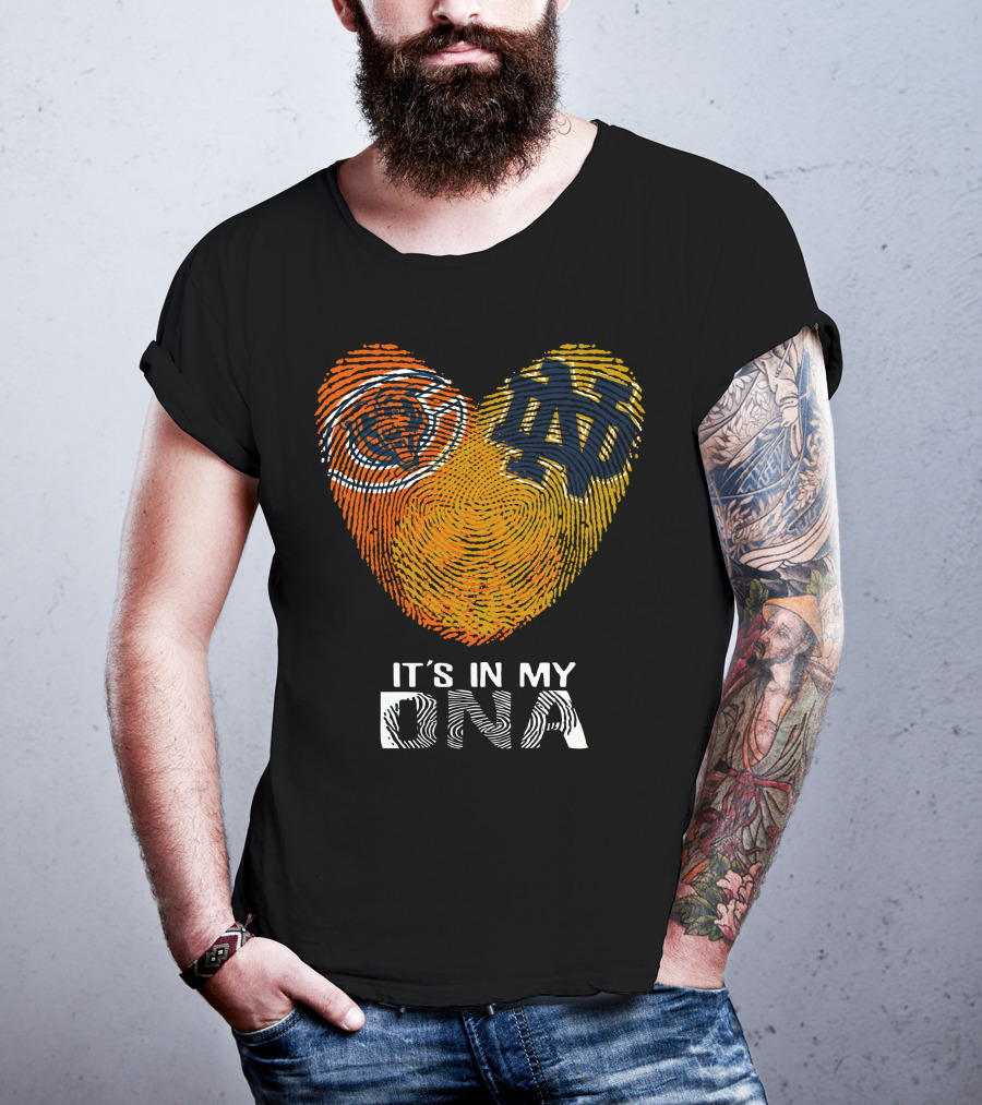 Bears Notre Dame Fingerprint Heart It's In My DNA T-Shirt