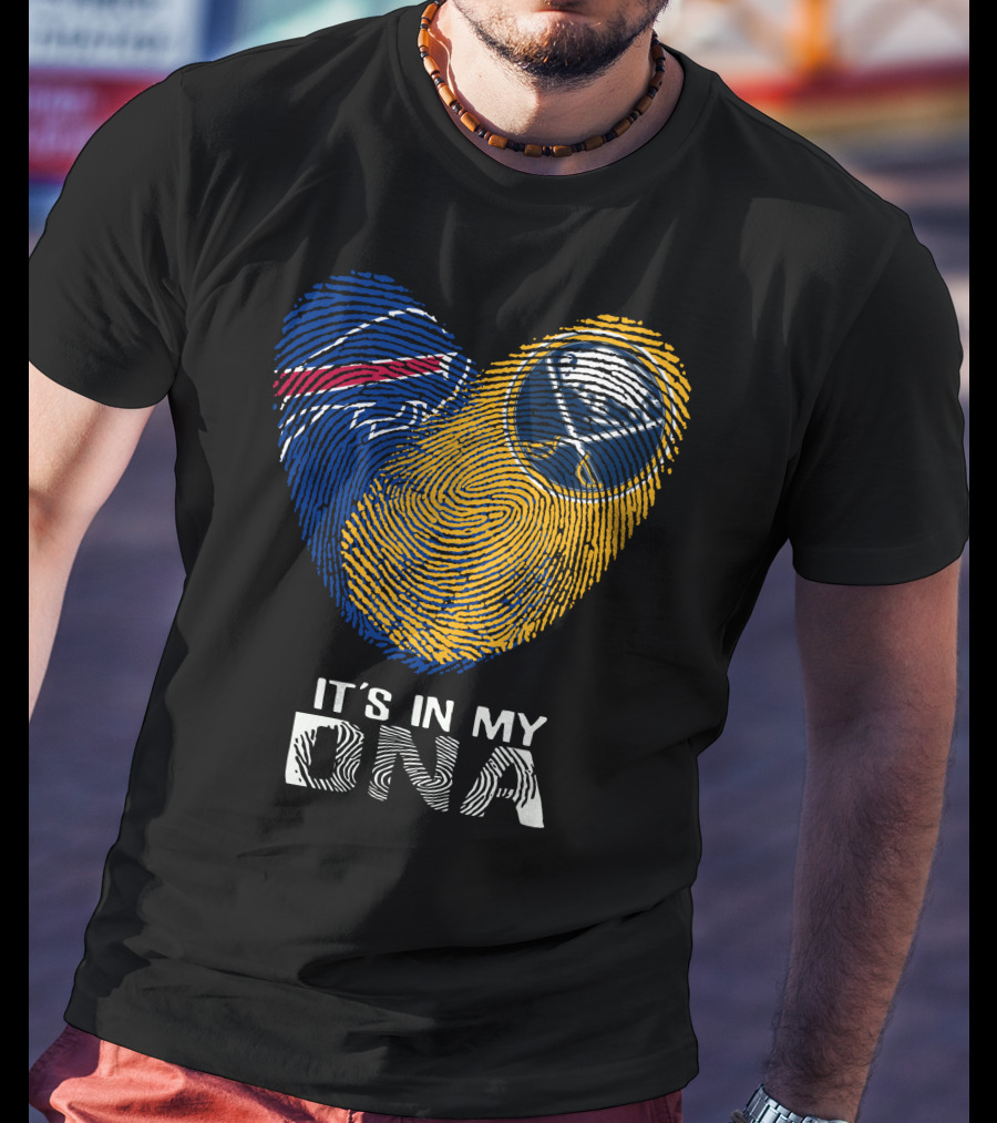 Bills Sabres Heart Fingerprint It's In My Dna T-Shirt